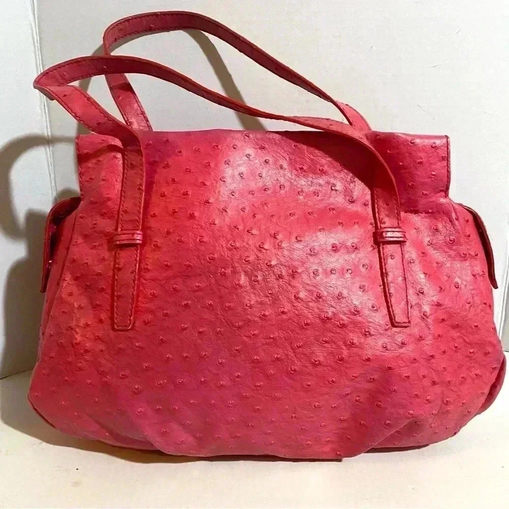 Marc by Marc Jacobs coral embossed leather satchel handbag